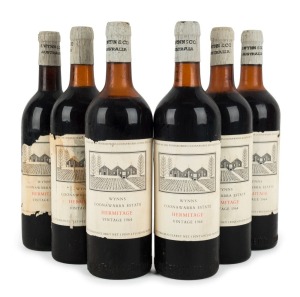 1964 Wynns Coonawarra Estate Hermitage, Coonawarra, South Australia, (6 bottles).