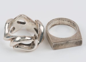 Two vintage Scandinavian sterling silver rings,