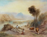 MILWYN HOLLOWAY&nbsp;three hand-painted porcelain plaques with country scenes in frames, 20th century, the largest 40 x 44cm overall - 4