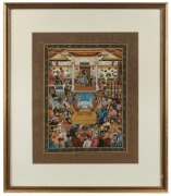 The Raj Jahan, Indian painting of the Raj court, 20th century, 28 x 21cm, 48 x 41cm overall