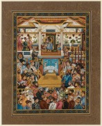 The Raj Jahan, Indian painting of the Raj court, 20th century, 28 x 21cm, 48 x 41cm overall - 2