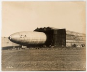 AVIATION: The R34 Airship being walked out of the hangar for its' maiden voyage from Britain to the United States, July 1919, large format photograph, 50.5 x 61cm; also, "First Canadian "Anson" No.7069 on test, St. Hubert Airport, August 1941, 35.5 x 49.5