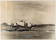 AVIATION: The R34 Airship being walked out of the hangar for its' maiden voyage from Britain to the United States, July 1919, large format photograph, 50.5 x 61cm; also, "First Canadian "Anson" No.7069 on test, St. Hubert Airport, August 1941, 35.5 x 49.5 - 2