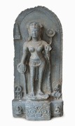 TARA antique Indian carved grey basalt stele, Bihar,  9th-10th century, 104cm high