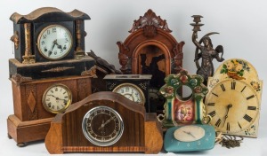 Clocks, cases and parts, restorers delight, (qty)