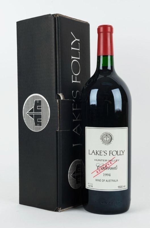 1994 Lake's Folly Reserve Cabernets, Hunter Valley, magnum No. 0216, (1500ml) in original box.