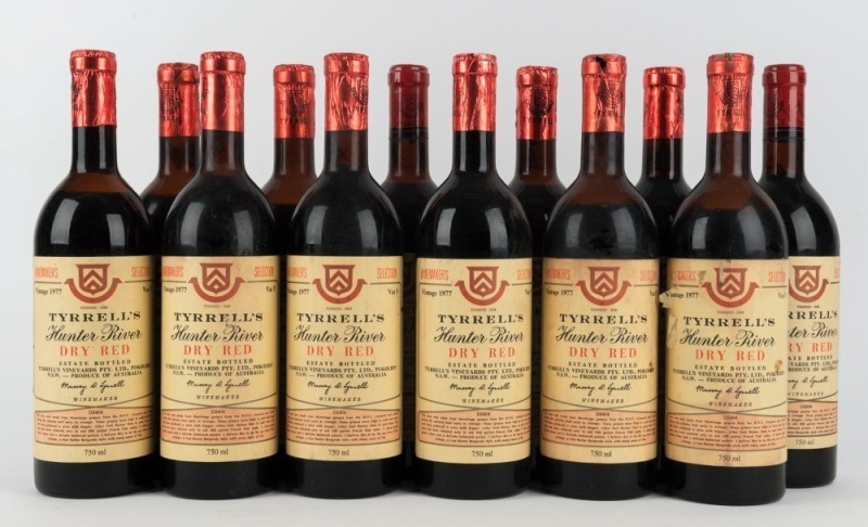 1977 Tyrrell's Dry Red - Vat 5, Hunter River, New South Wales, (12 bottles).