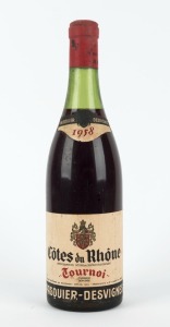 1958 Domaine Pasquier Desvignes Cotes du Rhone "Tournoi", (1 bottle).