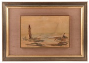 GEORGE RUSSELL (Russell) DRYSDALE (1912 - 81), Willy-Willy, N. Queensland, ink and watercolour on board, signed with initials, titled and dated '49 lower right, 19 x 28.5cm. Provenance: Christies, Australian Paintings, Melbourne, 01/03/1973, Lot No. 268. - 2
