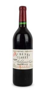 1969 PENFOLDS ST. HENRI claret (Shiraz), Magill, South Australia, (1 bottle; 1994 Red Wine Clinic label).