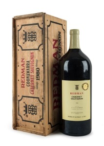 1980 Redman Cabernet Sauvignon, Coonawarra, South Australia, 6000ml, (one of 760 Methusalehs), in original timber box.