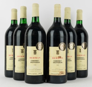 1980 Redman Cabernet Sauvignon, Coonawarra, South Australia, 1500mL. (6 magnums)