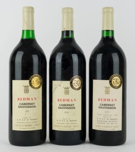 1975, 1976 and 1977 Redman Cabernet Sauvignon, Coonawarra, South Australia, 1500mL. (3 magnums).