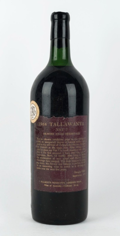 1968 Elliotts Tallawanta Vat 7 Shiraz, Hunter Valley, New South Wales, (1 magnum).