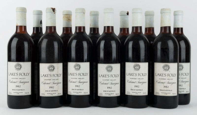 1982 Lake’s Folly Cabernet Sauvignon, Hunter Valley, New South Wales, (12 bottles).