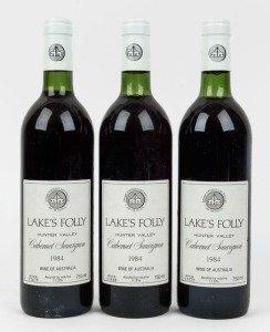 1984 Lake’s Folly Cabernet Sauvignon, Hunter Valley, New South Wales, (3 bottles).