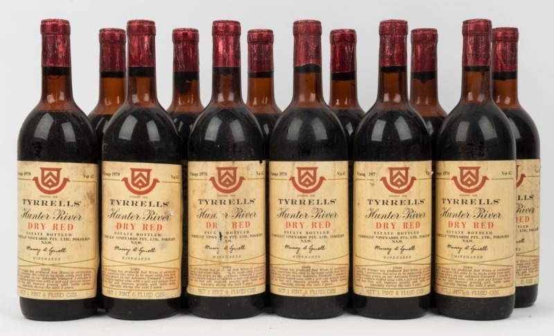 1970 Tyrrell's Dry Red Vat 42 Estate Bottled, Hunter Valley, New South Wales, (12 bottles).