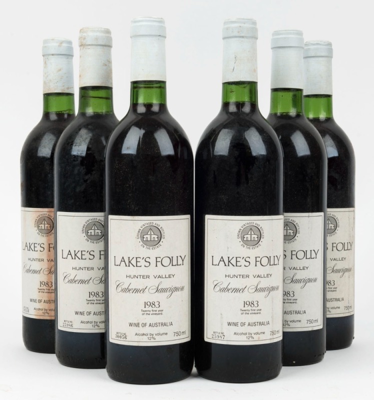 1983 Lake’s Folly Cabernet Sauvignon, Hunter Valley, New South Wales, (6 bottles).