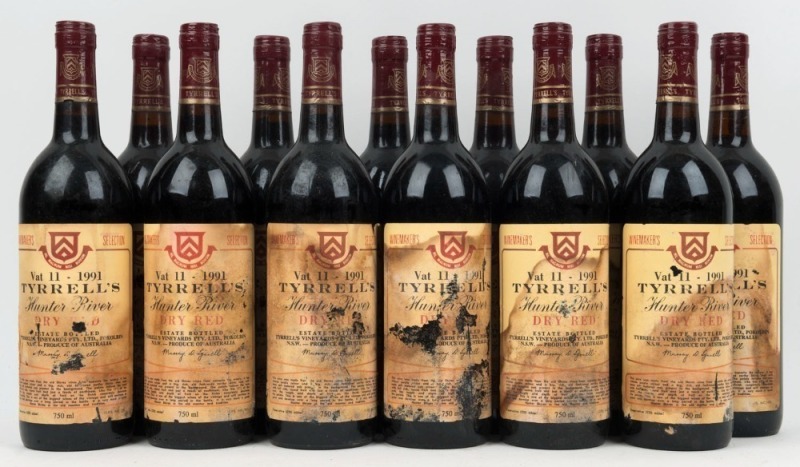 1991 Tyrrell's Dry Red - Vat 11, Hunter River, New South Wales. (12 bottles).