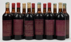 1967 Elliott's Wines Tallawanta Hermitage - Vat 7 (1 bottle), 1968 (2 bottles), 1970 (4 bottles) and 1971 (5 bottle, one lacking label), Hunter River, New South Wales. Total: 12 bottles.