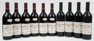 1993 Tyrrell's Wines, Shiraz - Vat 9 (6 bottles) and 2001 (4 bottles), Hunter River, New South Wales, Total: 10 bottles.