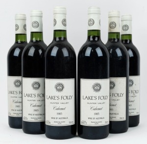 1985 Lake’s Folly Cabernets, Hunter Valley, New South Wales, (6 bottles).