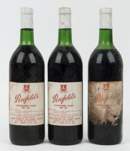 1970 Penfolds Coonawarra Claret Bin 128, South Australia, (3 bottles)