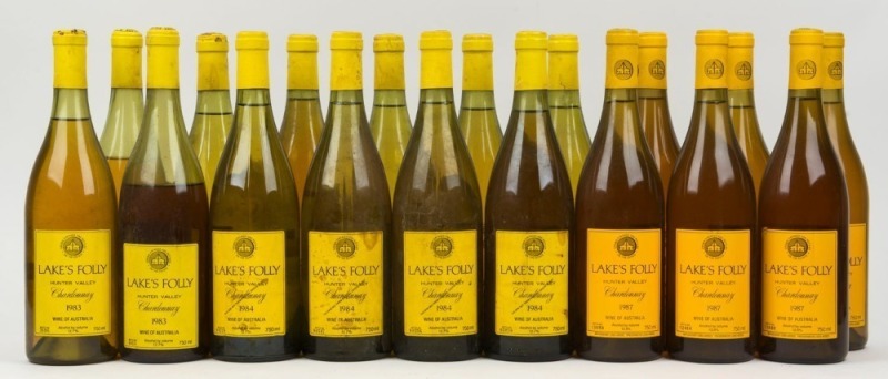 1983 Lake's Folly Chardonnay, Hunter Valley, New South Wales (3), 1984 (9), 1987 (6), (total: 18 bottles)