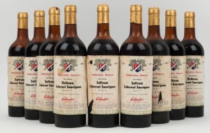 1964 Crittenden's Saltram Celebration Reserve Cabernet Sauvignon, South Australia (5 bottles); also, 1964 Kalimna Cabernet Sauvignon, South Australia (4 bottles). Total: 9 bottles.