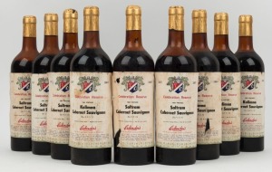 1964 Crittenden's Saltram Celebration Reserve Cabernet Sauvignon, South Australia (5 bottles); also, 1964 Kalimna Cabernet Sauvignon, South Australia (4 bottles). Total: 9 bottles.