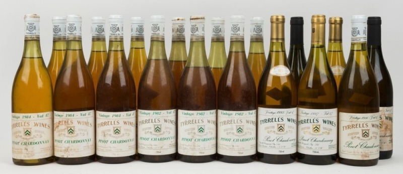 1982 Tyrrell's Wines, Pinot Chardonnay - Vat 47 (6 bottles), also 1984 (6 bottles), 1986 (1 bottle), 1993 (2 bottles), 1997 (1 bottle) and 2000 (2 bottles), Hunter River, New South Wales. Total: 18 bottles).