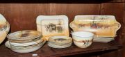 ROYAL DOULTON&nbsp;"Coaching Days" porcelain bowls, dishes, trivet, and plate; together with a series ware dish, 20th century, (33 items), ​​​​​​​the largest 28cm wide - 2