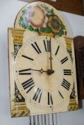 A Black Forest wall clock with 30 hour time and strike movement, beech wood frame and hand-painted dial, 19th century, 34cm high - 2