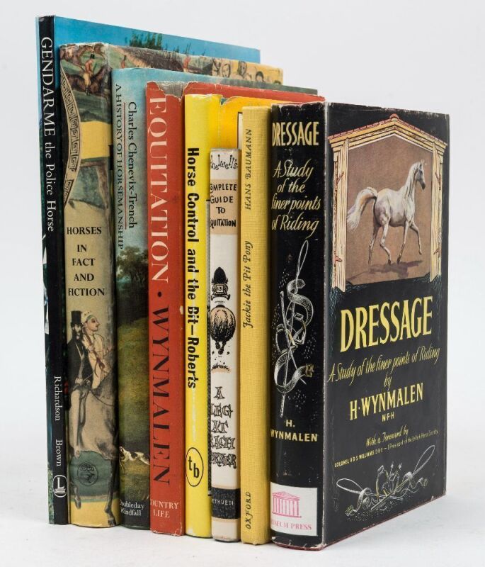 Horses & Horsemanship: "Equitation" by Wynmalen (1952); "Dressage : A Study of the finer points of Riding" by Wynmalen (1958); "A History of Horsemanship" by Chenevix Trench" (1970) plus 5 other volumes. 