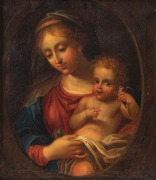 ARTIST UNKNOWN, The Madonna of the Gold-Finch, 18th century, oil on canvas, housed in 19th century gilt frame.30 x 26cm, 48 x 44.5cm overall - 2