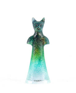 Kosta Boda art glass cat statue by Engmann. 16cm.