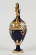 ROYAL CROWN DERBY English blue and gilt porcelain ewer, vase and lidded bowl, 19th/20th century, (3 items), red factory marks to bases, ​​​​​​​the ewer 18cm high - 4