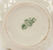 BELLEEK Irish porcelain shamrock vase and a thistle vase, 20th century, green factory mark to bases, ​​​​​​​14.5cm and 13.5cm high - 2