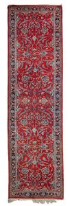 A Persian hand-woven hall runner with red ground, 315 x 92cm 