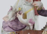 MEISSEN "The Lottery Game" important antique German porcelain figural group, by J.J. KAENDLER, circa 1760, blue crossed swords mark to base, ​​​​​​​14.5cm high - 6