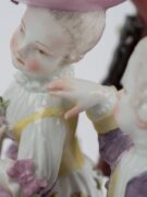 MEISSEN "The Lottery Game" important antique German porcelain figural group, by J.J. KAENDLER, circa 1760, blue crossed swords mark to base, ​​​​​​​14.5cm high - 8