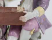 MEISSEN "The Lottery Game" important antique German porcelain figural group, by J.J. KAENDLER, circa 1760, blue crossed swords mark to base, ​​​​​​​14.5cm high - 9