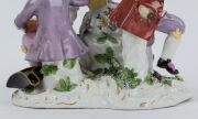 MEISSEN "The Lottery Game" important antique German porcelain figural group, by J.J. KAENDLER, circa 1760, blue crossed swords mark to base, ​​​​​​​14.5cm high - 16