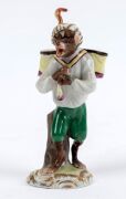 VOLKSTEDT "MONKEY BAND" 11 piece German porcelain ensemble, 20th century, blue factory mark to bases, the largest 16cm high - 2