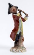 VOLKSTEDT "MONKEY BAND" 11 piece German porcelain ensemble, 20th century, blue factory mark to bases, the largest 16cm high - 4