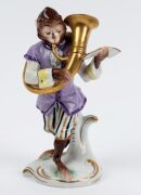 "MONKEY BAND" group of ten assorted German porcelain statues plus a music stand, various factories, predominantly MEISSEN, 19th/20th century, (11 items), ​​​​​​​the largest 15.5cm high - 13