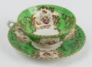 Assorted antique porcelain tea ware, statue, plates, dishes and basket vase (A/F), 19th century,  the floral platter 39cm wide - 3