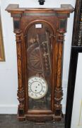 Four assorted clocks, Ansonia American ogee weight driven, Viennese and electric home-made, restorers delight, 19th and 20th, the largest 130cm high - 2