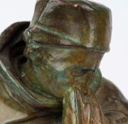 JEAN-JACQUES KURANDY&nbsp;"Monk Crying" cast bronze statue, signed near base, ​​​​​​​37cm high - 4