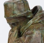 JEAN-JACQUES KURANDY&nbsp;"Monk Crying" cast bronze statue, signed near base, ​​​​​​​37cm high - 5